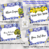 Lemon Blue Place Cards/Food Tents