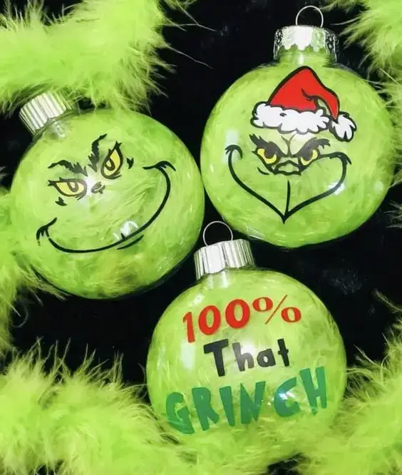 DIY Grinch Ornaments