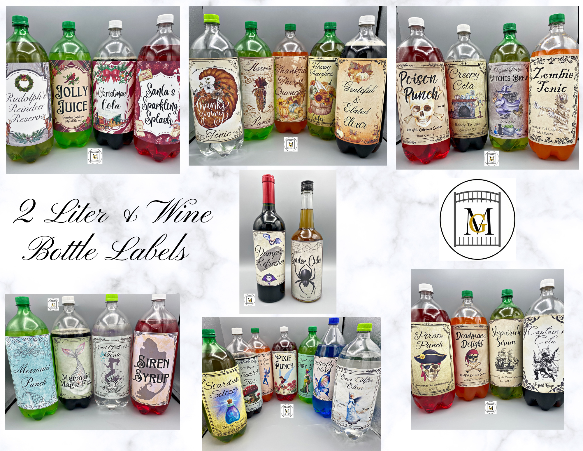 2Liter & Wine Bottle Labels Download