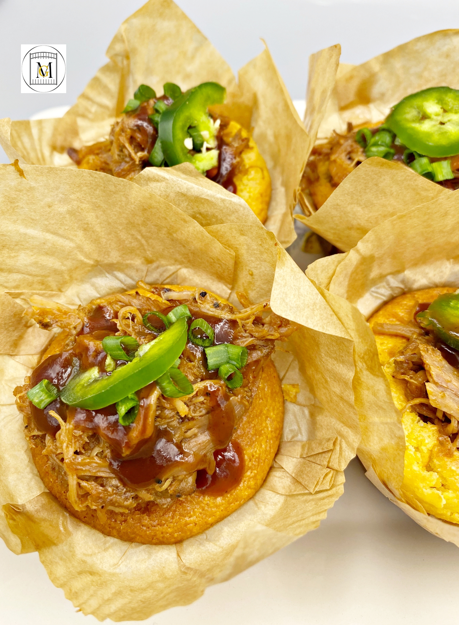 Pulled Pork Stuffed Cornbread Muffins