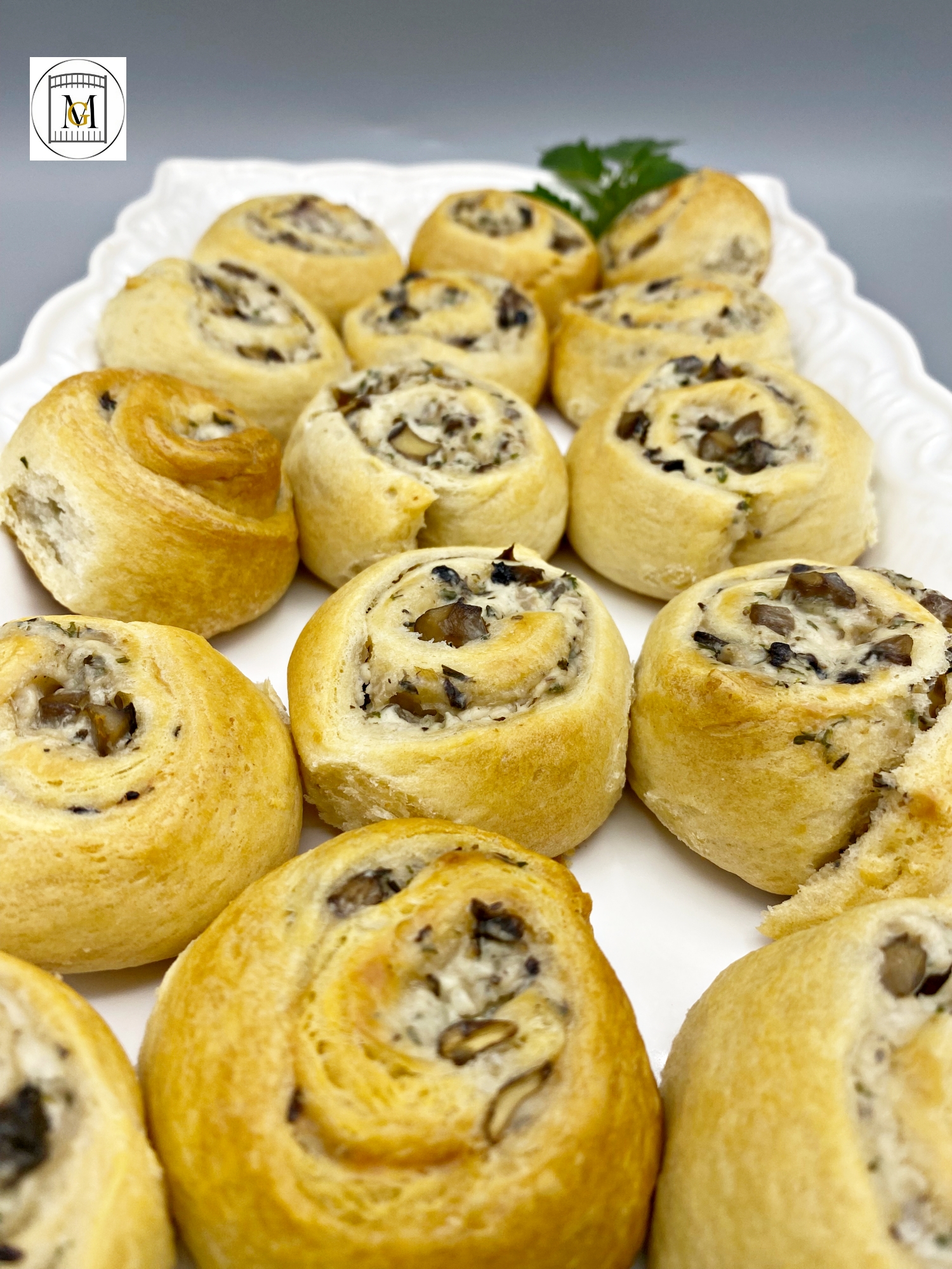 Mushroom and Cream Cheese Spirals