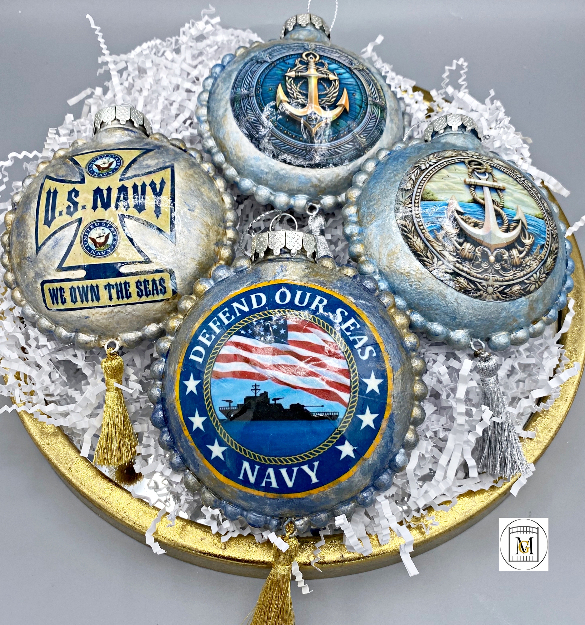 DIY Navy Ornaments