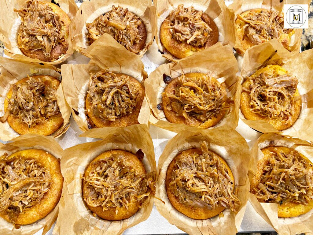 Pulled Pork Stuffed Cornbread Muffins