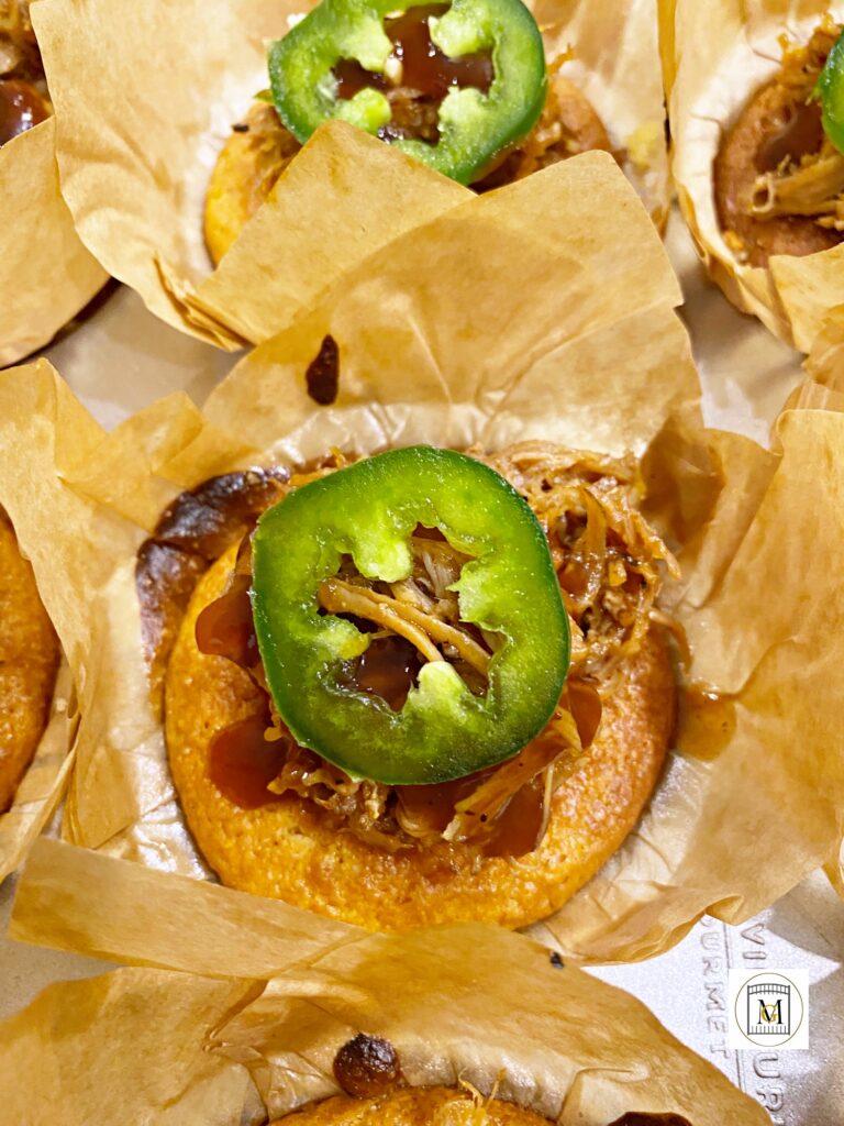 Pulled Pork Stuffed Cornbread Muffins