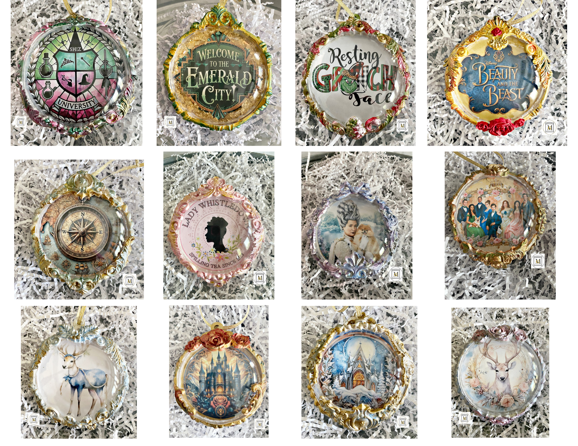 3.5 inch oval dome ornaments