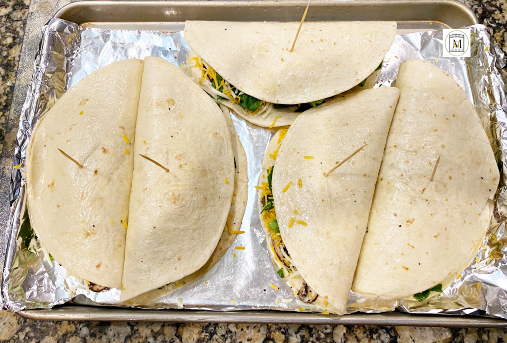 Baked Mushroom and Spinach Quesadillas