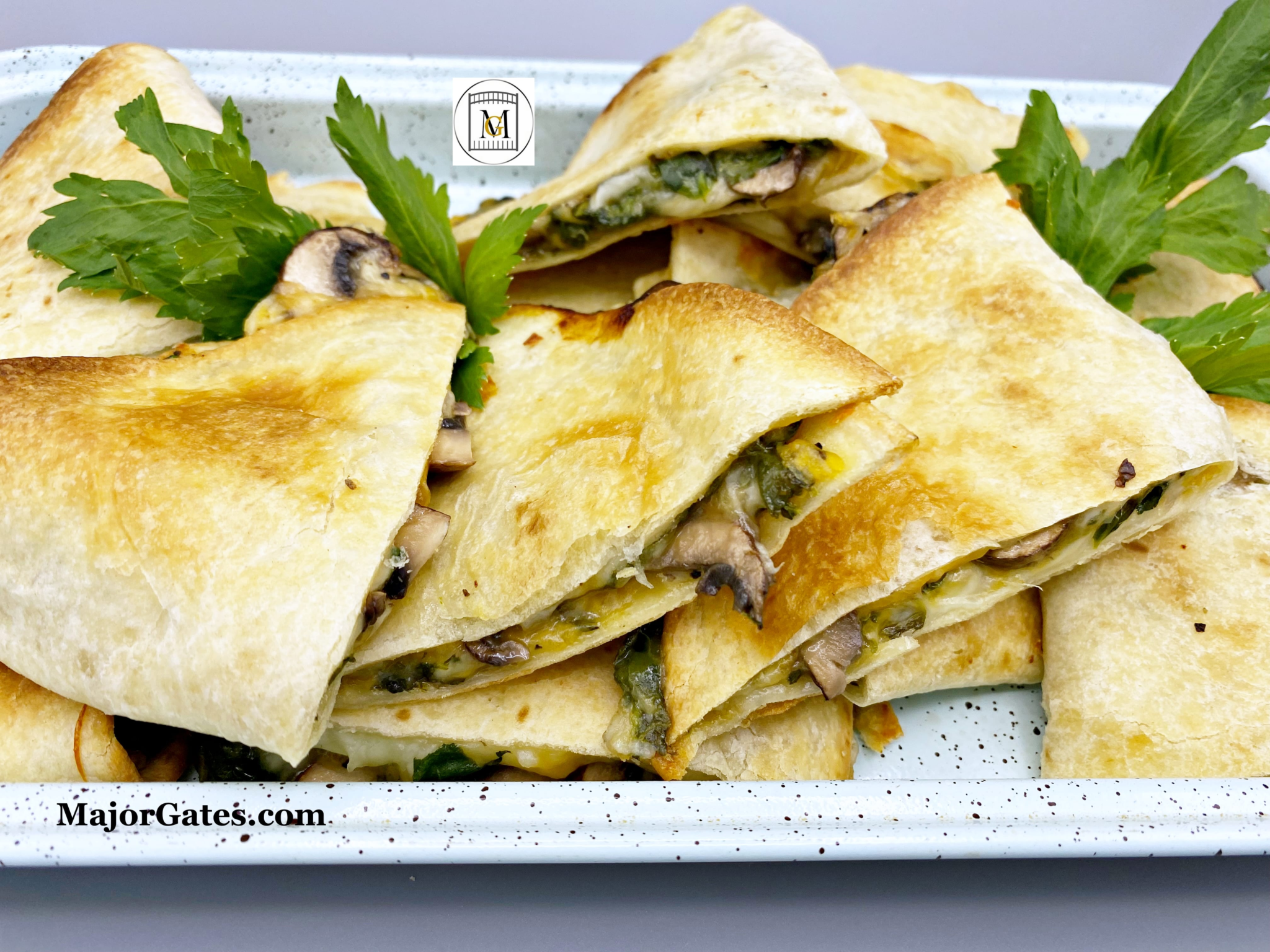 Baked Mushroom and Spinach Quesadillas
