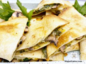 Baked Mushroom and Spinach Quesadillas