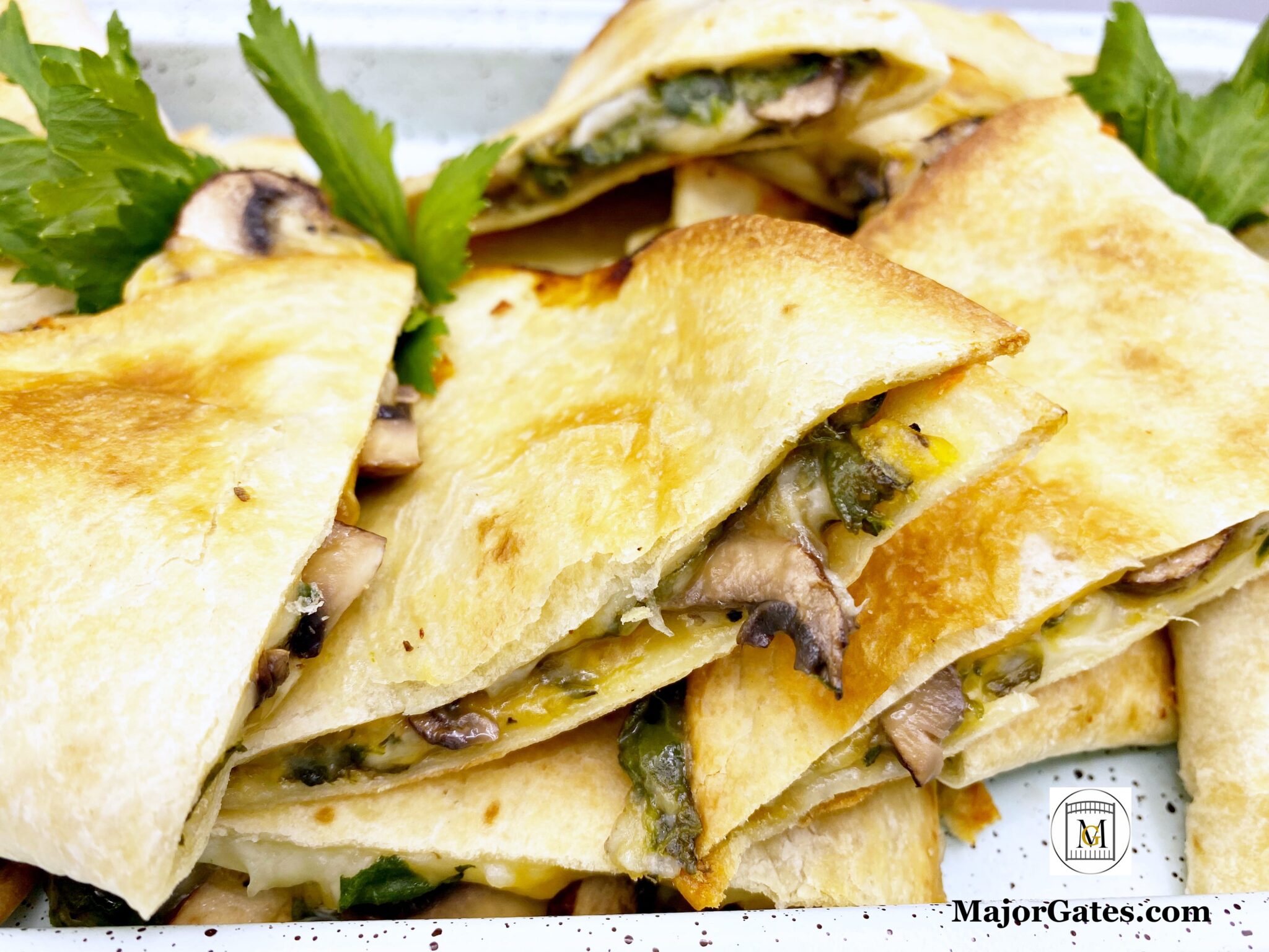 Baked Mushroom and Spinach Quesadillas