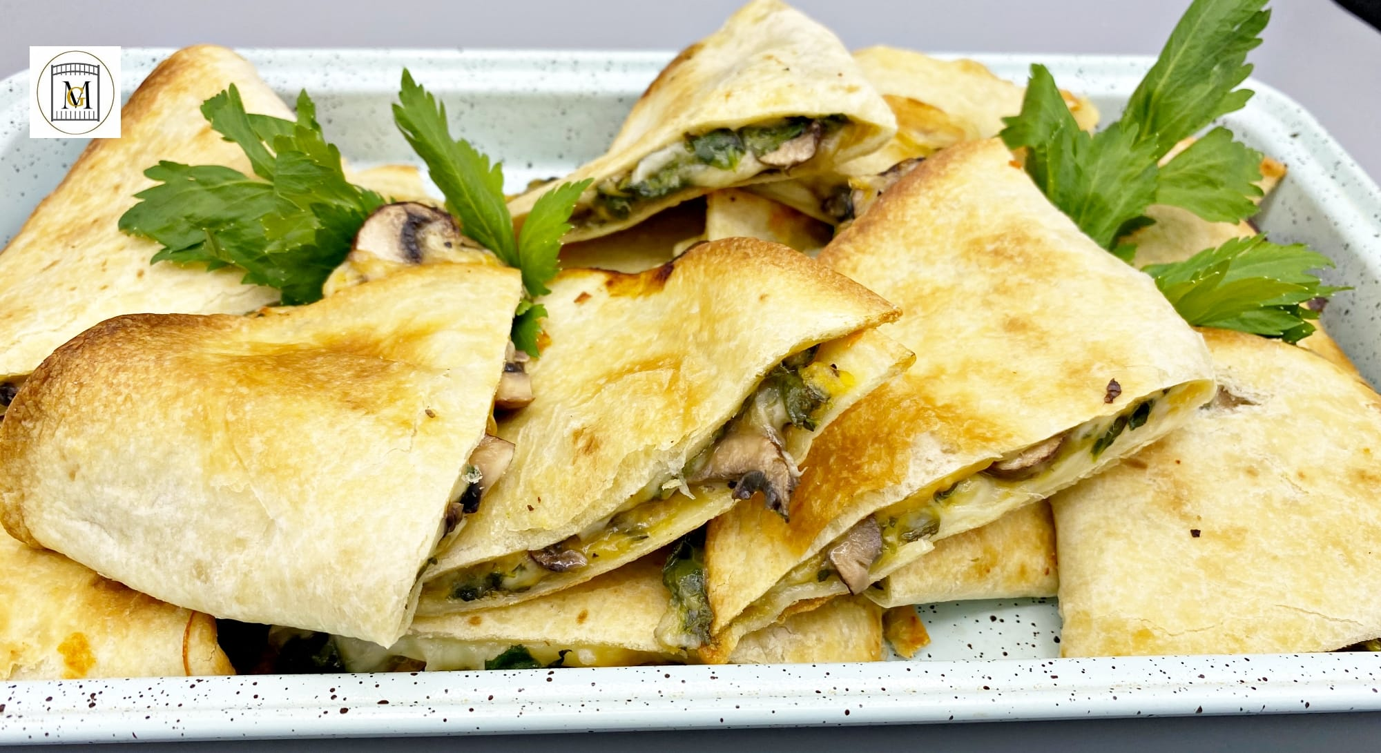 Baked Mushroom and Spinach Quesadillas