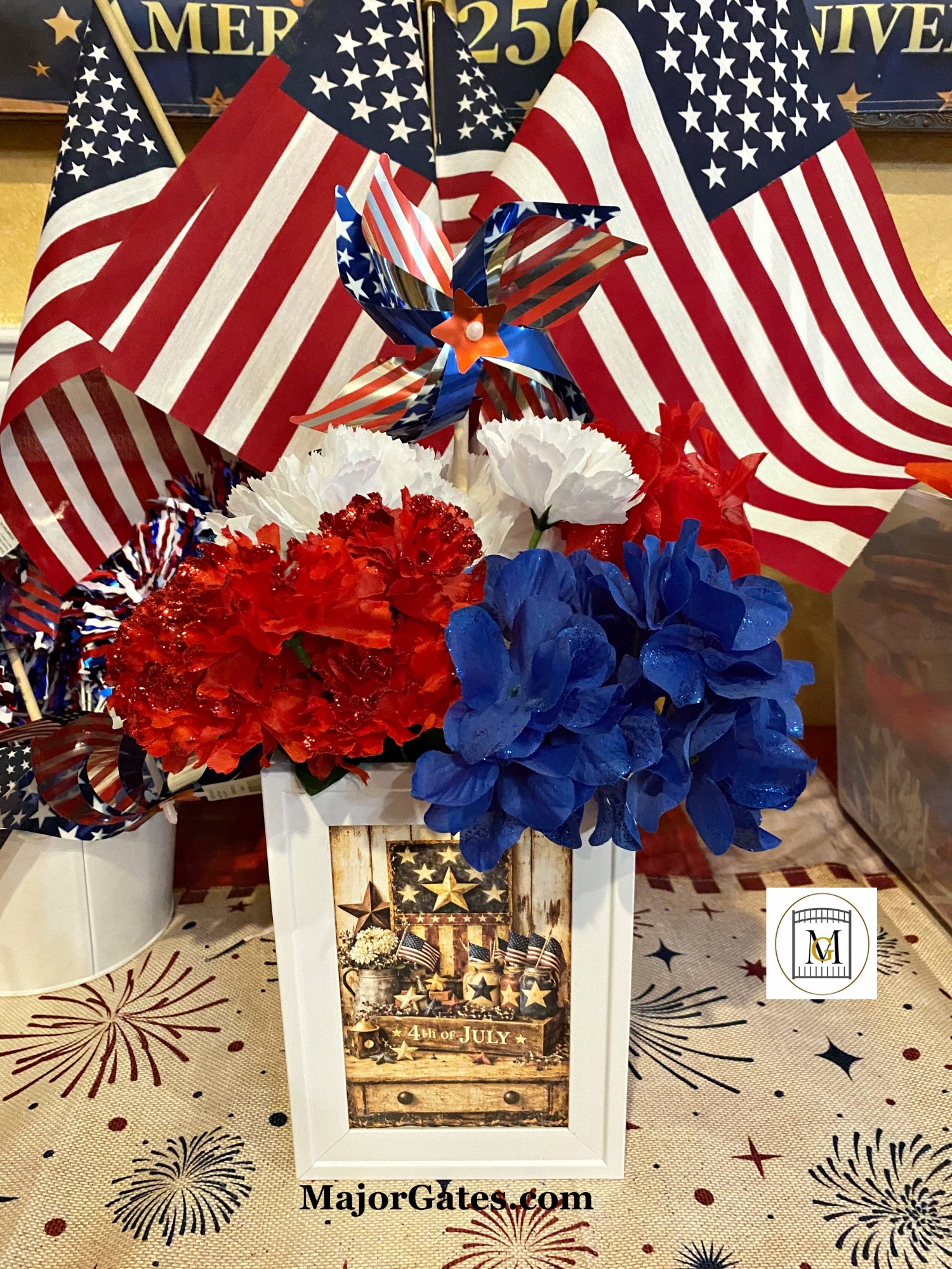 Americana Picture Frame Centerpieces
